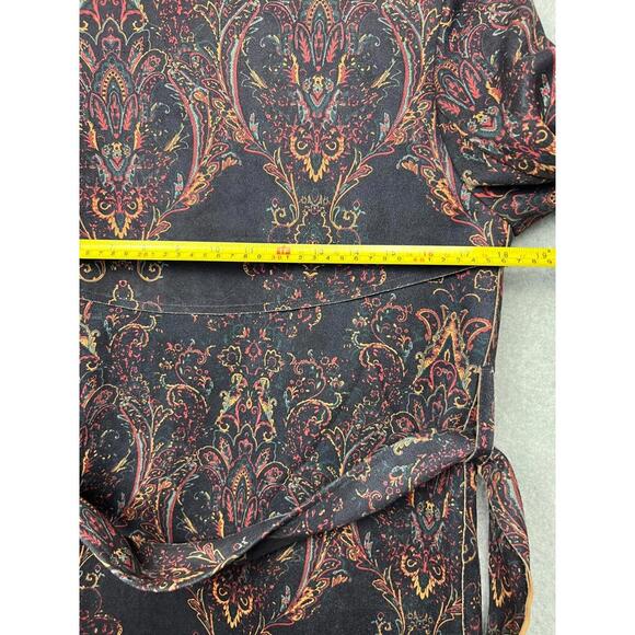 Anthropologie Solitaire Womens Midi Trench Jacket Size S Paisley Boho Faux Suede - Picture 3 of 11